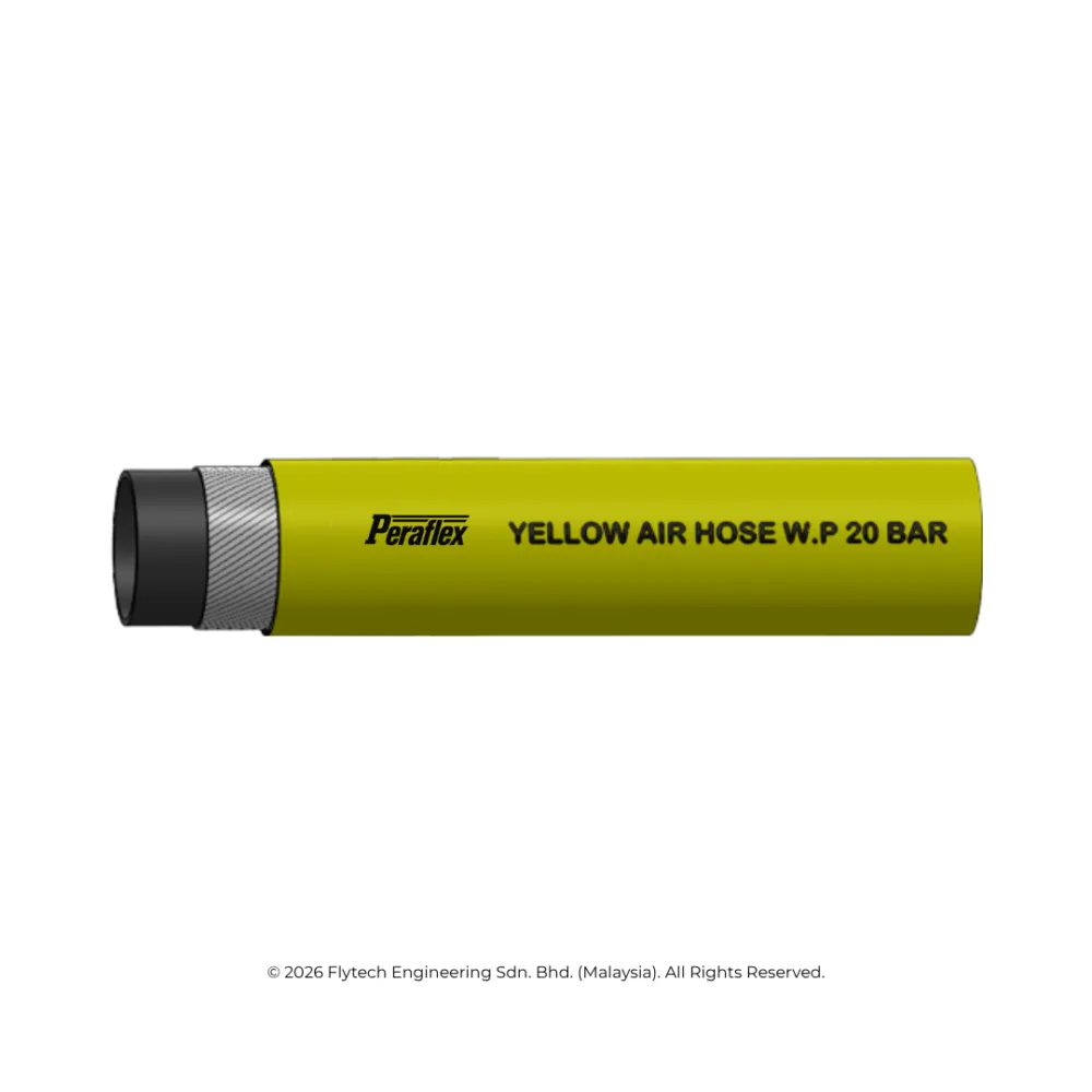 PERAFLEX Yellow Air Hose 20 Bar — yellow EPDM cover air hose for civil engineering, road construction, quarries and mining industries