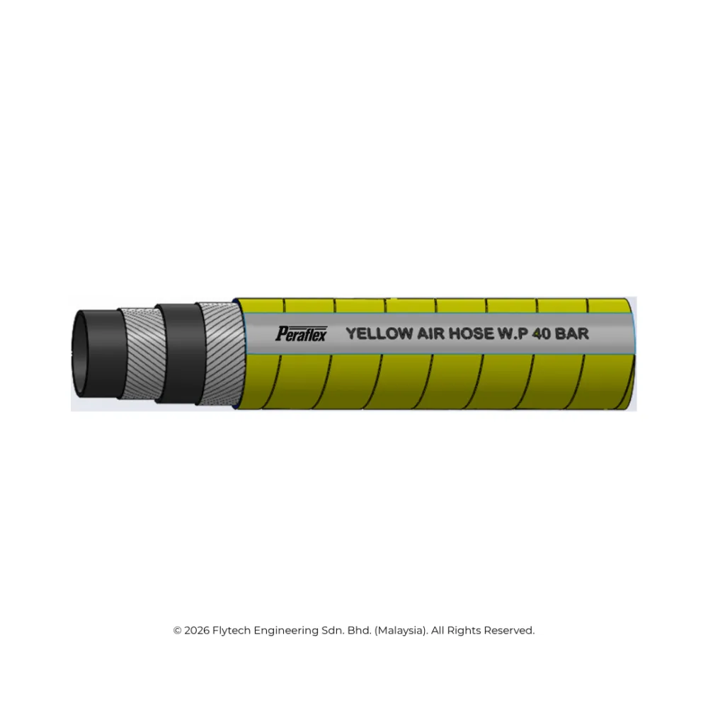 peraflex-yellow-air-hose-40-bar-mandrel PERAFLEX Compressed Air Bull Hose 40 Bar — yellow steel wire reinforced rubber hose for high pressure compressed air in civil engineering and mining