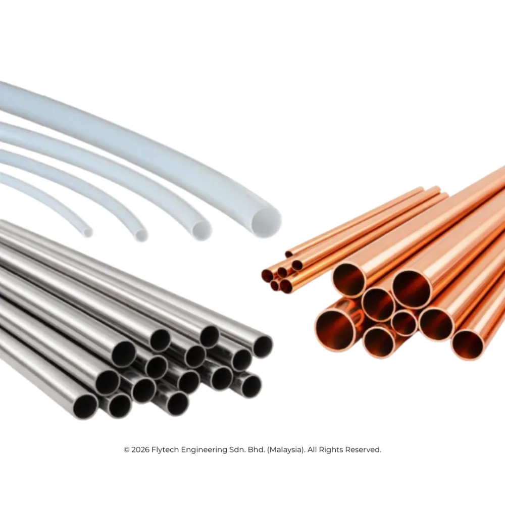 Compression tubing stainless steel copper PTFE instrument line Flytech Engineering Klang Malaysia