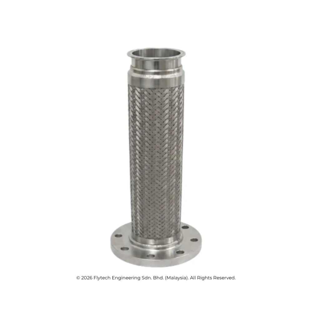 Data centre cooling hose stainless steel braided flange sanitary clamp liquid cooling Flytech Engineering Klang Malaysia