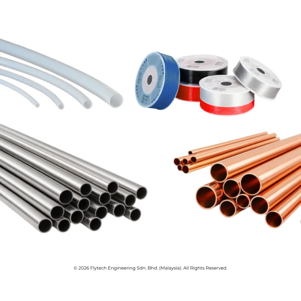 Tubing stainless steel copper PTFE pneumatic instrument Flytech Engineering Klang Malaysia